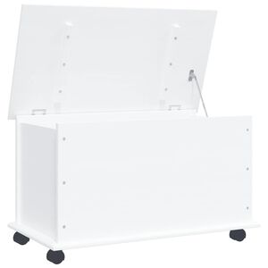 vidaXL Ba&uacute;l almacenaje ruedas ALTA madera maciza blanco 73x39,5x43 cm