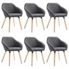 vidaXL Sillas de comedor 6 unidades tela gris oscuro