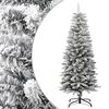 vidaXL Árbol de Navidad artificial estrecho con nieve PVC y PE 120 cm