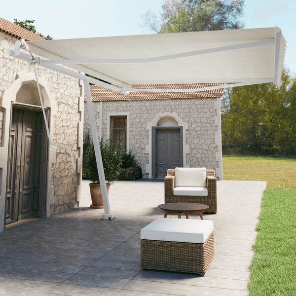 vidaXL Toldo de pie autom&aacute;tico crema 450x350 cm