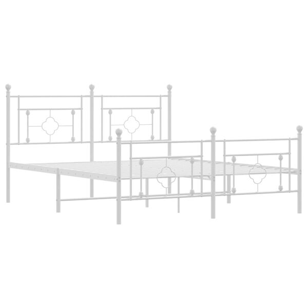 vidaXL Estructura cama sin colchón con estribo metal blanco 160x200 cm