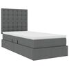 vidaXL Cama con almacenamiento y colch&oacute;n Gris oscuro 90 x 190 cm