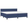 vidaXL Cama box spring con colch&oacute;n tela azul 200x200 cm