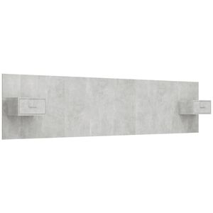 vidaXL Cabecero de cama y mesitas madera contrachapada gris hormig&oacute;n