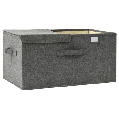 vidaXL Caja de almacenaje tela gris antracita 50x30x25 cm