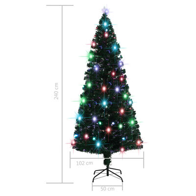 vidaXL Árbol de Navidad con luces y soporte fibra óptica 210 cm