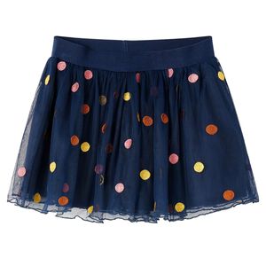 Falda infantil de tul con lunares azul marino 92