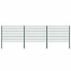 vidaXL Panel de valla con postes de hierro 522x120 cm verde
