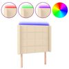 vidaXL Cabecero con LED de tela color crema 83x16x118/128 cm