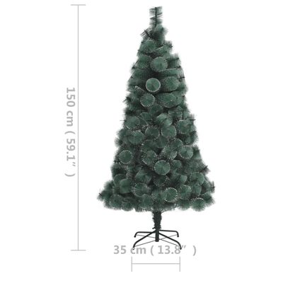 vidaXL Árbol de Navidad con luces y soporte PET verde 150 cm