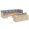 vidaXL Juego de sof&aacute;s jard&iacute;n con cojines beige 10 pzas rat&aacute;n sint&eacute;tico