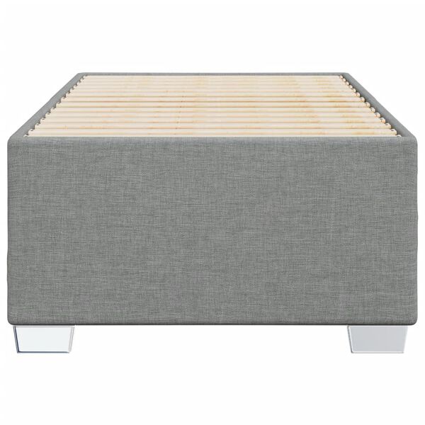 vidaXL Estructura de cama sin colch&oacute;n tela gris claro 90x190 cm