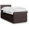 vidaXL Cama box spring con colchón tela marrón oscuro 80x200 cm
