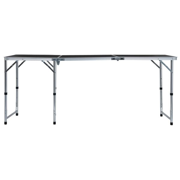 vidaXL Mesa de camping plegable de aluminio gris 180x60 cm