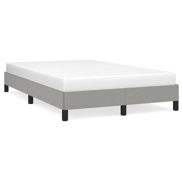 vidaXL Estructura de cama sin colch&oacute;n tela gris claro 120x200 cm