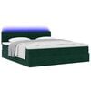 vidaXL Estructura de cama otomana con colch&oacute;n verde oscuro 160x200 cm