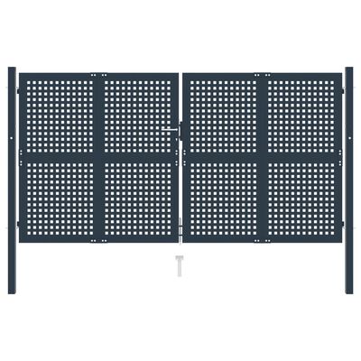 vidaXL Cancela de valla de acero gris antracita 306x200 cm