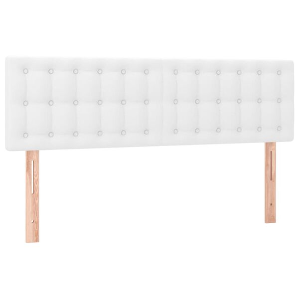 vidaXL Cabeceros cuero sint&eacute;tico blanco 144x5x78/88 cm