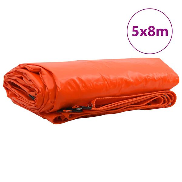 vidaXL Lona 650g / m&sup2; Naranja 5 x 8 m Lona con recubrimiento de PVC