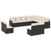 vidaXL Set de sof&aacute;s de jard&iacute;n 12 piezas cojines rat&aacute;n sint&eacute;tico negro