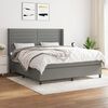 vidaXL Cama box spring con colch&oacute;n tela gris oscuro 160x200 cm