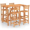 vidaXL Mesa y sillas de bar para jard&iacute;n 5 pzas madera maciza de acacia