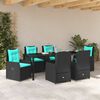 vidaXL Conjunto de Comedor de Jard&iacute;n 7 pcs Negro Polirat&aacute;n