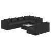 vidaXL Set de muebles de jard&iacute;n 8 pzas y cojines rat&aacute;n sint&eacute;tico negro