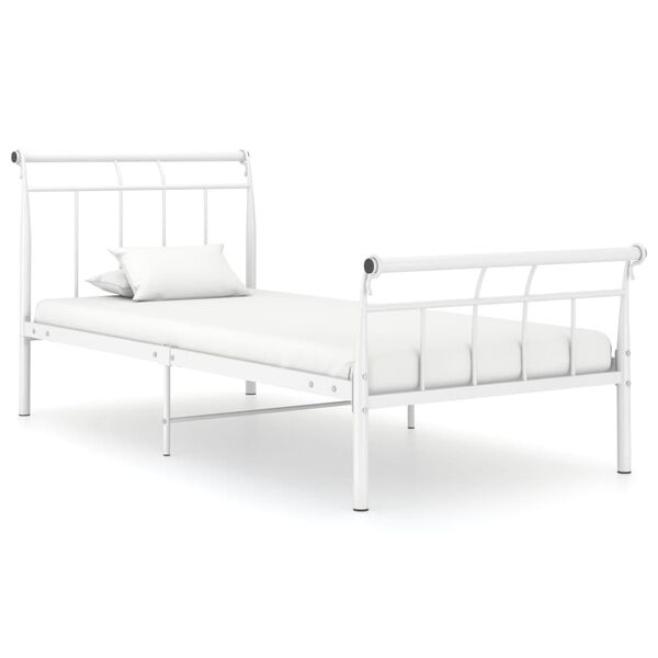 vidaXL Estructura de cama sin colchón metal blanco 100x200 cm