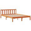 vidaXL Cama con estanter&iacute;a sin colch&oacute;n madera maciza marr&oacute;n 140x200 cm