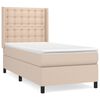 vidaXL Cama box spring con colchón cuero sintético capuchino 90x190 cm