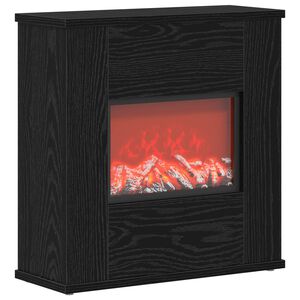 vidaXL Chimenea el&eacute;ctrica Roble Negro 47 x 18 x 48 cm