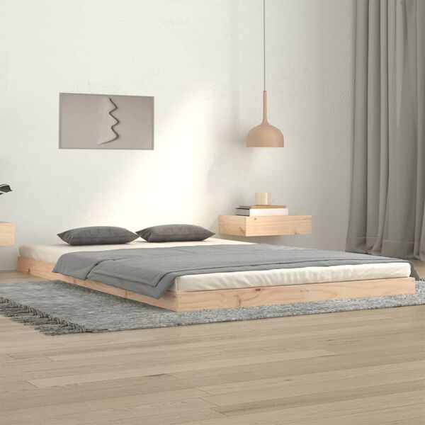 vidaXL Estructura de cama sin colch&oacute;n madera de pino maciza 120x200 cm