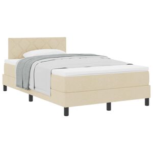 vidaXL Cama tipo Box Spring con colch&oacute;n Crema 120 x 190 cm tela