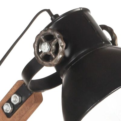 vidaXL Lámpara de mesa industrial redonda negra 58x18x90 cm E27