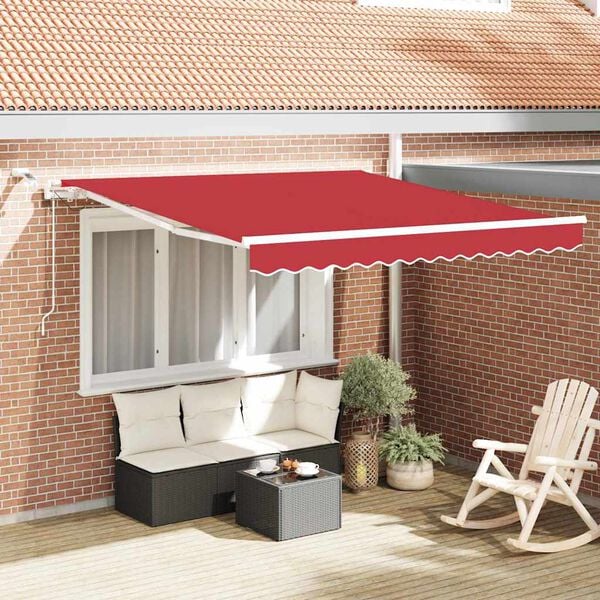vidaXL Toldo Retr&aacute;ctil Rojo 300 x 250 cm Poli&eacute;ster y metal