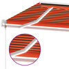 vidaXL Toldo autom&aacute;tico LED sensor de viento naranja marr&oacute;n 300x250 cm