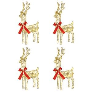 vidaXL Reno de Navidad 4 uds. 160 LED Blanco C&aacute;lido 33 x 12 x 55 cm