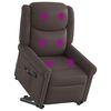 vidaXL Sill&oacute;n reclinable masaje pie cuero sint&eacute;tico marr&oacute;n brillante