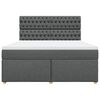 vidaXL Cama box spring con colch&oacute;n tela gris oscuro 180x200 cm