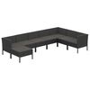 vidaXL Set de muebles de jard&iacute;n 8 pzas y cojines rat&aacute;n sint&eacute;tico negro
