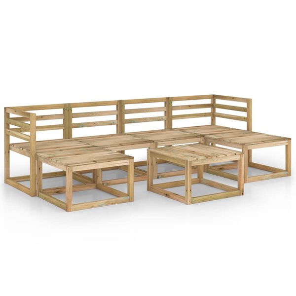vidaXL Set de muebles de jard&iacute;n 7 pzas madera de pino impregnada verde