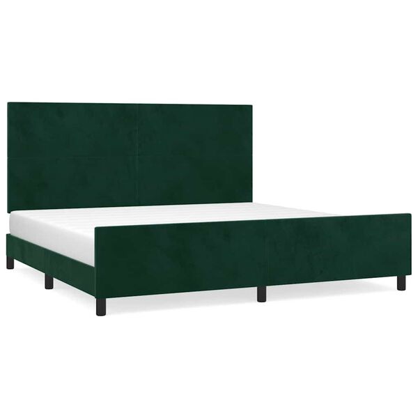 vidaXL Estructura cama sin colch&oacute;n terciopelo verde oscuro 200x200 cm