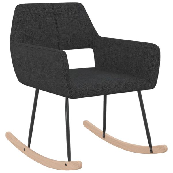 vidaXL Silla mecedora de tela negra