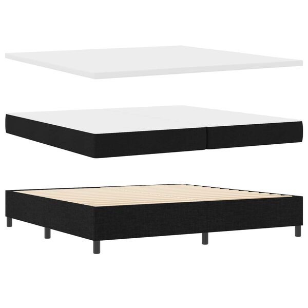vidaXL Cama tipo Box Spring con colch&oacute;n Negro 200 x 200 cm tela