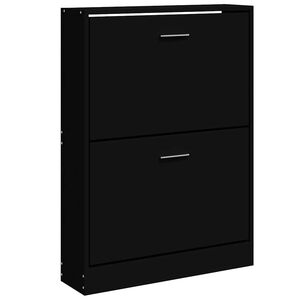 vidaXL Zapatero madera contrachapada negro 59x17x81 cm