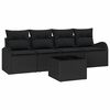 vidaXL Conjunto de sof&aacute; de jard&iacute;n 5 uds. 4-N&uacute;mero de plazas Negro