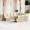 vidaXL Set de sof&aacute;s de jard&iacute;n 11pzas con cojines rat&aacute;n sint&eacute;tico beige