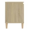 vidaXL Mueble de TV patas madera maciza roble Sonoma 103,5x35x50 cm