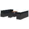 vidaXL Conjunto de sof&aacute;s de jard&iacute;n 11 uds. Negro rat&aacute;n sint&eacute;tico